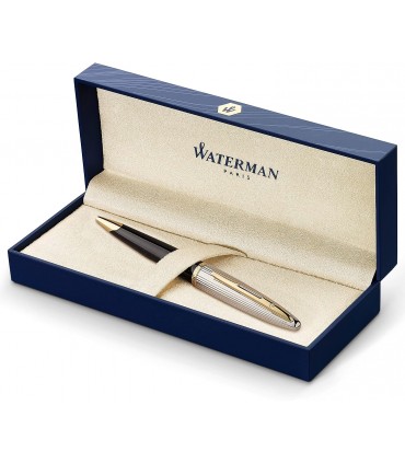 PENNA A SFERA WATERMAN MOD. CARENE DEKUXE COLORE NERO con pennino in oro 18k confezionata in elegante astuccio