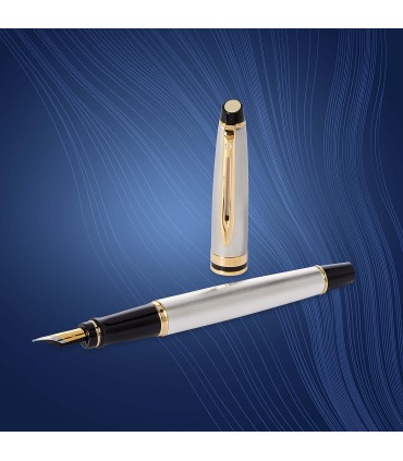 PENNA STILOGRAFICA WATERMAN MOD.STAINLESS STELL GT CON FINITURE DORATE CONFEZIONATA IN ELEGANTE ASTUCCIO