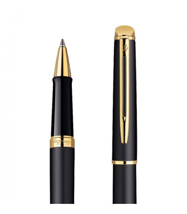 PENNA ROLLER WATERMAN MOD.Hemisphere Matt Black GT CON FINITURE DORATE CONFEZIONATA IN ELEGANTE ASTUCCIO
