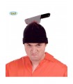 CAPPELLO DI LANA HALLOWEN CON COLTELLO INFILZATO E FINTO SANGUE
