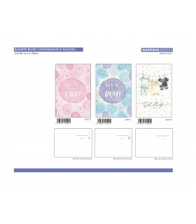 BIGLIETTO NASCITA MARPIMAR CON foil ORO E RILIEVO CONF. 12 PZ. ASSORTITI