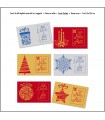 Cartoncini Augurali di Natale mis.9x14 in carta perlata Conf. 60 pz. assortiti in 6 soggetti