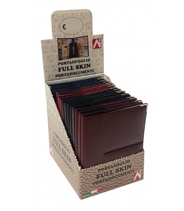 PORTADOCUMENTI E PORTAFOGLI IN SIMILPELLE CONTENE 4 CARD CONF. 16 PZ. COLORI ASSORTITI