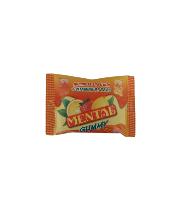 MENTAL gummy gommose alla frutta con  Vitamina B1-B2-B6 bustina 42gr. conf. 12 pz.