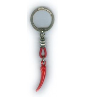 Corno Portafortuna H 3.5CM in Metallo Artigianale e Smaltato a Mano Cartella da 12 pz.