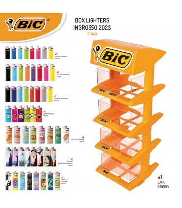 EXPO BIC 2023 DA 4 PIANI IN PLASTICA CON 8CF. DA 50 PZ. ASSORTITI COME DA FOTO