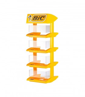 EXPO BIC 4 PIANI IN PLASTICA IN OMAGGIO CON 6 SCATOLE DI ACCENIDNI BIC A SCELTA ( TRA TINTA UNITA E FANTASIA MAXI-SLIM-MINI)