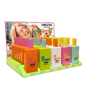 PROFUMI SAPHIR CHIC&FUN EAU DE PARFUM DA 50ML EXPO DA 30 PZ. ASSORTITI +5 TESTER DA 50ML