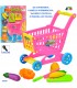 SET CARRELLO SUPERMERCATO GINMAR CON FRUTTA E VERDURA CON VELCRO