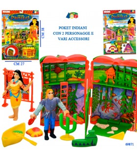 SET POCKET INDIANA GINMAR CON DUE PERSONAGGI E ACCESSORI disponibile in 3 modelli
