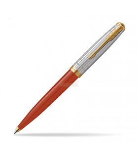 PENNA A SFERA PARKER 51 MOD. PREMIUM RED RAGE FUSTO IN RESINA CON CROMATURE DORATE CONFEZIONATA IN ELEGANTE ASTUCCIO REGALO