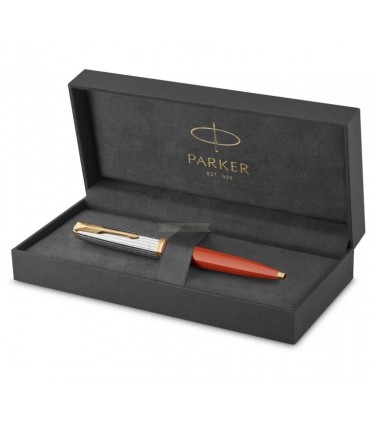 PENNA A SFERA PARKER 51 MOD. PREMIUM RED RAGE FUSTO IN RESINA CON CROMATURE DORATE CONFEZIONATA IN ELEGANTE ASTUCCIO REGALO
