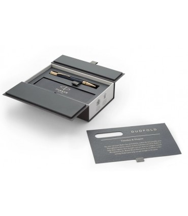 PENNA A SFERA PARKER MOD.DUOFOLD PRESTIGE BLUE GT CHEVRON con finiturE in oro 23K CONFEZIONATA IN ELEGANTE ASTUCCIO REGALO