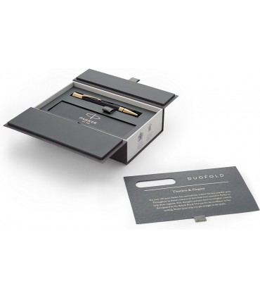 PENNA A SFERA PARKER MOD.DUOFOLD CLASSIC BLACK GT con finiturE in oro 23K CONFEZIONATA IN ELEGANTE ASTUCCIO REGALO