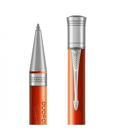 PENNA A SFERA PARKER MOD.DUOFOLD CLASSIC BIG RED VINTAGE con finiturE in oro 18K CONFEZIONATA IN ELEGANTE ASTUCCIO REGALO