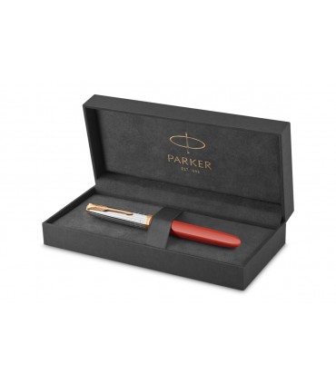 PENNA stilografica PARKER 51 MOD. PREMIUM RED RAGE FUSTO IN RESINA CON CROMATURE DORATE CONFEZIONATA IN ELEGANTE ASTUCCIO REGALO
