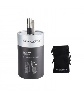 ACCENDINO ELETTRONICO PER SIGARI SILVER MATCH VILNIUS BLUE FLAME IN METALLO EXPO DA 6 PZ. ASSORTITO CON 2 COLORI