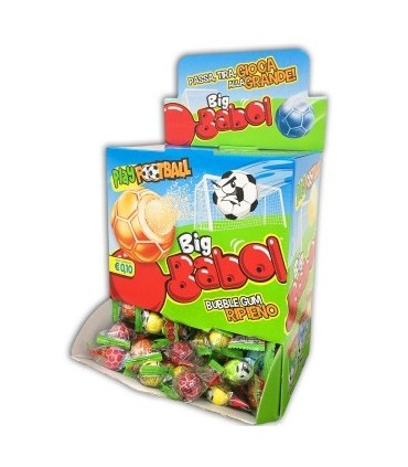 BIG BABOL PLAY FOOTBALL CON RIPIENO MONOPEZZO ESPOSITORE BOCCA DI LUPO DA 200 PZ.