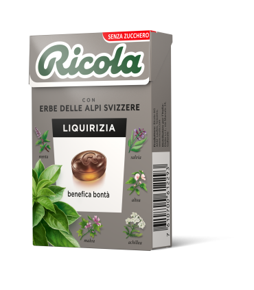 RICOLA LIQUIRIZIA SENZA ZUCCHERO  ASTUCCIO CONF. DA 20 PZ.