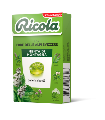 RICOLA MENTA DI MONTAGNA SENZA ZUCCHERO ASTUCCIO CONF. DA 20 PZ.