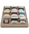 BRACCIALE ARTIGIANALE ELASTICO IVAN BASILE CON PIETRE NATURALI 6/8mm. E ACCIAIO IN EXPO DA 25 PZ. ASSORTITO
