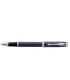 penna PARKER stilografica MOD. im CT IN ACCIAIO con fUSTO BLU CONFEZIONATA IN ELEGANTE ASTUCCIO