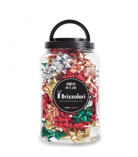 Coccarde Lucide Brizzolari Diametro 65 mm Barattolo 70 pz. colori assortiti come da foto