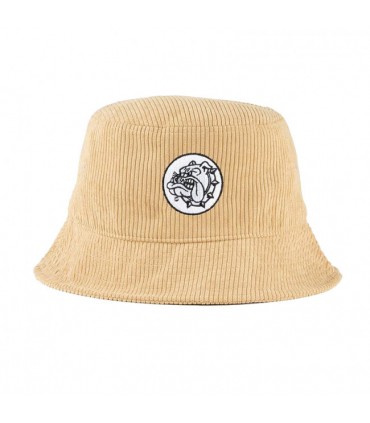 CAPPELLO THE BULLDOG BUCKET IN VELLUTO A COSTE COLORE BEIGE