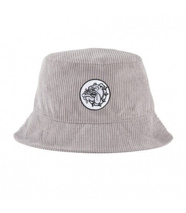 CAPPELLO THE BULLDOG BUCKET IN VELLUTO A COSTE COLORE GRIGIO