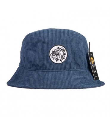 CAPPELLO THE BULLDOG BUCKET IN VELLUTO A COSTE COLORE BLU NAVY