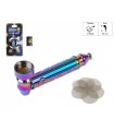 Pipetta IN METALLO THE BULLDOG COLORE RAINBOW L.83MM CON LOGO IN BLISTER