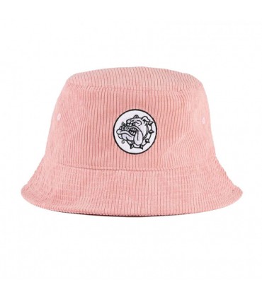 CAPPELLO THE BULLDOG BUCKET IN VELLUTO A COSTE COLORE ROSA