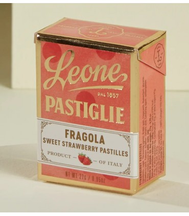 PASTIGLIE LEONE GUSTO FRAGOLA IN SCATOLETTA 30G  CONF. 18 PZ.