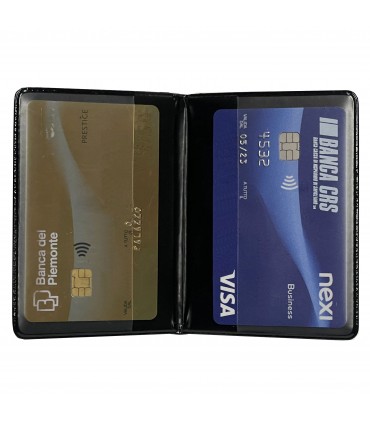 PORTACARD DUO SCUDO SKIN IN SIMILPELLE E TASCHE INTERNE CONF. 20 PZ. COLORI ASSORTITI