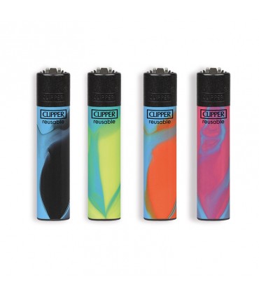 Accendino Clipper Large BLUE NEBULA MIX conf. 48 pz. assortiti con 4 grafiche