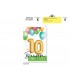 Biglietto CROMO COMPLEANNO 10 ANNI CON APPLICAZIONI E GLITTER CONF. 6 PZ.