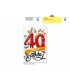 Biglietto CROMO COMPLEANNO 40 ANNI CON GLITTER CONF. 6 PZ.