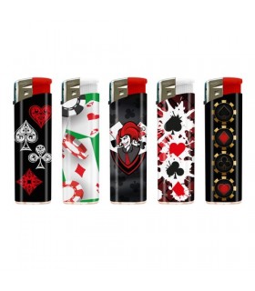 Accendino ELETTRONICO Atomic POKER 2 conf. 50 pz. assortito con 5 grafiche