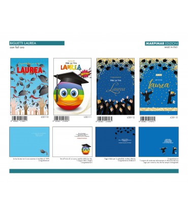 Biglietto Marpimar LAUREA CON FOIL ORO CONF. 12 PZ. ASSORTITI