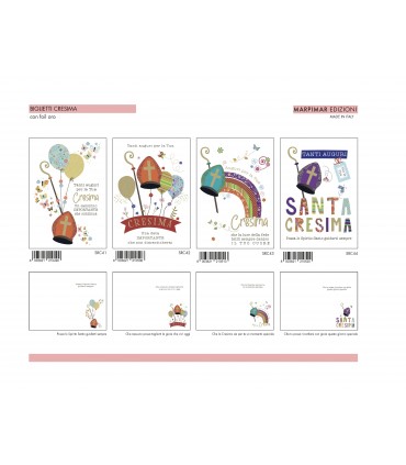 Biglietto Marpimar CRESIMA CON FOIL ORO CONF. 12 PZ. ASSORTITI