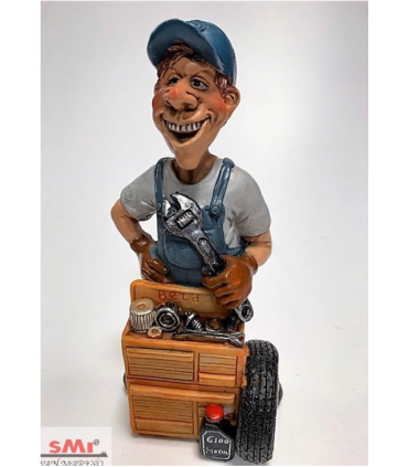 Caricatura Mestieri "Meccanico Gommista" H.15 cm