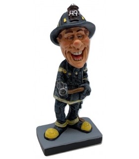 Caricatura Mestieri "Il Pompiere" H. 15 cm.