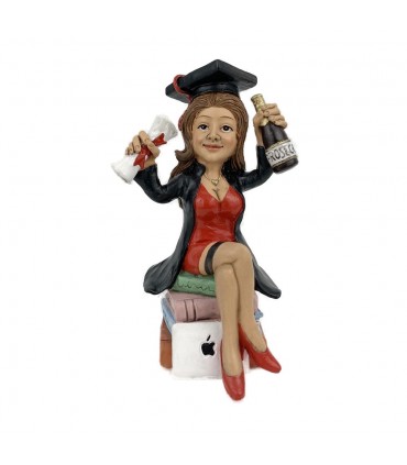 Caricatura Mestieri IN RESINA "LA LAUREATA SEXY" H.15 cm