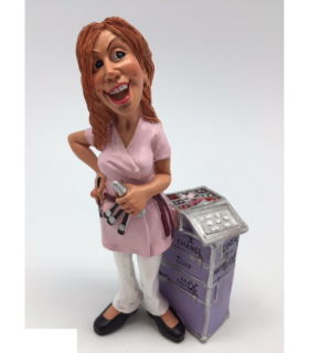 Caricature Mestieri "L'estetista con Trucchi" H. 15 cm