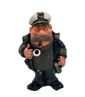 Caricature Mestieri IN RESINA  "IL CAPITANO CON PIPA" H. 16 cm