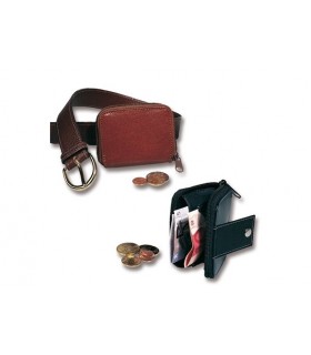 Portamonete in Vera Pella con chiusura a zip Disponibile in 2 oclori