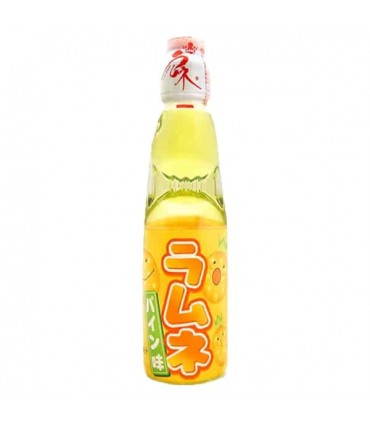 hata RAMUNE  ANANAS SODA LIMONATA GIAPPONESE GASSATA AROMATIZZATA ALL'ANANAS BOTTIGLIA IN VETRO DA 330ML