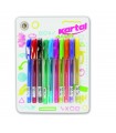 KARTAL BLISTER DA 10 PENNE COLORATE A GEL NEON TRIX PUNTA DA 1MM