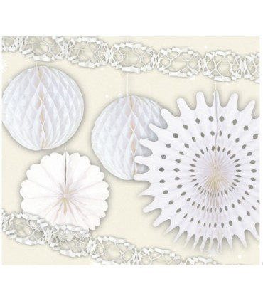 Set 6 Decorazioni Bianche assortite