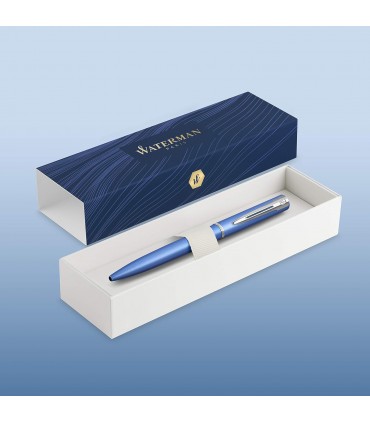PENNA A SFERA WATERMAN MOD. ALLURE IN METALLO COLORE BLU CONFEZIONATA IN ELEGANTE ASTUCCIO